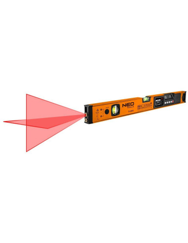 Nivela (boloboc), 2 bule, orizontal, vertical, unghi drept, 0/45/90 grade, cu laser si afisaj electronic, 2xAAA, 60 cm, NEO
