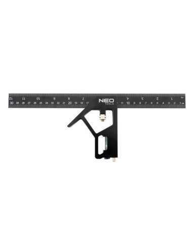 Echer tamplar/dulgher, multifunctional, aluminiu, drept, 30 cm, NEO