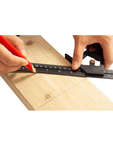 Echer tamplar/dulgher, multifunctional, aluminiu, drept, 30 cm, NEO