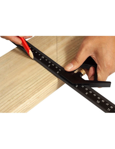 Echer tamplar/dulgher, multifunctional, aluminiu, drept, 30 cm, NEO