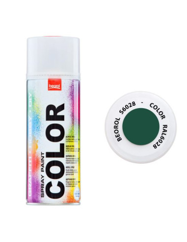 Vopsea spray acrilic, verde Pino RAL6028, 400 ml, Beorol