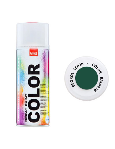 Vopsea spray acrilic, verde Pino RAL6028, 400 ml, Beorol