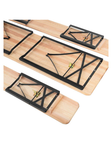 Set mobilier gradina/terasa, pliabil, 1 masa, 2 banci, 200 cm, Dortmund