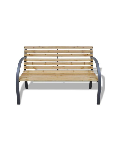 Banca de gradina, lemn, structura metal, 123x54x77 cm, Everild