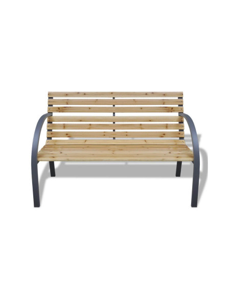 Banca de gradina, lemn, structura metal, 123x54x77 cm, Everild