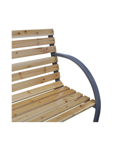 Banca de gradina, lemn, structura metal, 123x54x77 cm, Everild