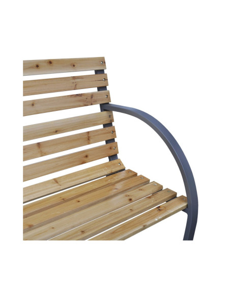Banca de gradina, lemn, structura metal, 123x54x77 cm, Everild