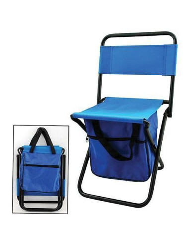 Scaun mini pliabil, gradina, camping, pescuit, cu geanta, albastru, max 80 kg, 20x25x47cm