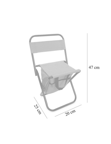 Scaun mini pliabil, gradina, camping, pescuit, cu geanta, albastru, max 80 kg, 20x25x47cm