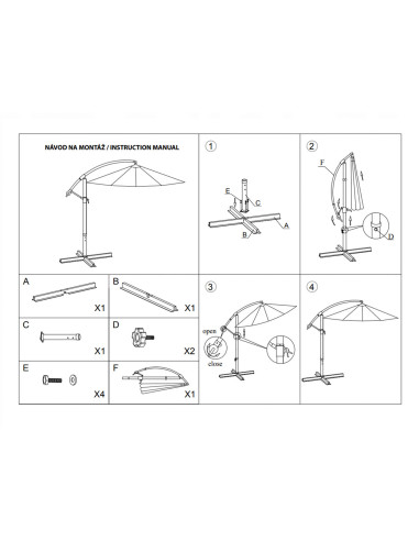 Umbrela gradina/terasa, articulatie tip banana, bej, 300 cm, Demi