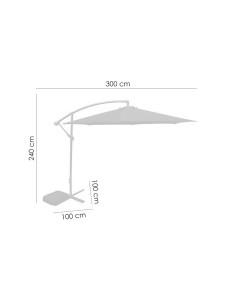 Umbrela gradina/terasa, articulatie tip banana, verde, 300 cm, Demi 2