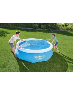 Prelata solara acoperire piscina 366 cm, rotunda, albastra, 356 cm, Bestway FlowClear  2