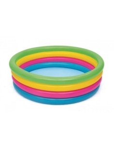 Piscina gonflabila pentru copii, rotunda, curcubeu, 157x46 cm, Bestway Rainbow
