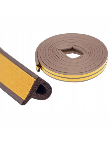 Set 3 buc, Banda autoadeziva pentru etansarea usilor si ferestrelor, Profil P, 9mm x 5.5mm, Rezistenta UV, Cauciuc EPDM, 6 m, Ma