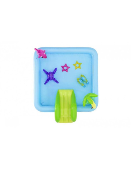 Piscina gonflabila pentru copii, de joaca, cu tobogan, 239x206x86 cm, Bestway Fantastic Aquarium