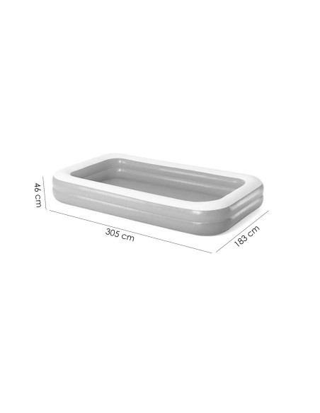 Piscina gonflabila pentru copii, dreptunghiulara, albastru, 305x183x46 cm, Bestway Family