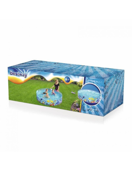 Piscina PVC pentru copii, rotunda, transparenta, 183x38 cm, Bestway Odyssey