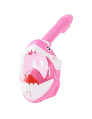 Masca snorkeling cu tub pentru copii model rechin, roz