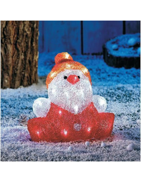 Decoratiune Craciun, om de zapada, LED, cronometru, 3xAA, IP44, 24x21x24 cm