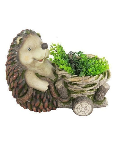 Decoratiune gradina, ceramica, arici cu cos, 37.5x21x27 cm 