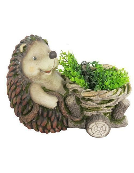 Decoratiune gradina, ceramica, arici cu cos, 37.5x21x27 cm 