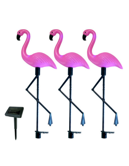 Lampa solara pentru gradina, 3 flamingo, 18x6x52 cm, Strend Pro