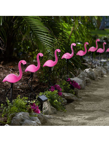 Lampa solara pentru gradina, 3 flamingo, 18x6x52 cm, Strend Pro