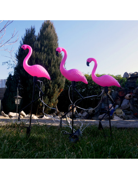 Lampa solara pentru gradina, 3 flamingo, 18x6x52 cm, Strend Pro