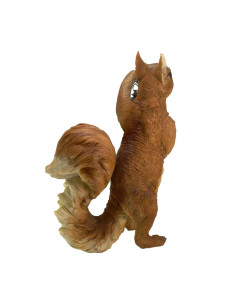 Decoratiune gradina, polirasina, lampa solara, veverita cu felinar, 28.6x19.2x41 cm 2