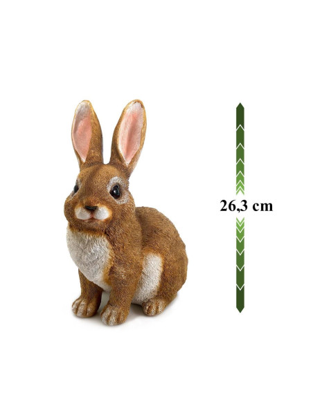 Decoratiune gradina, polirasina, iepure, 15.5x18.5x26.3 cm