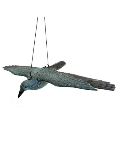 Decoratiune gradina, plastic, corb zburator, 80x45x11 cm