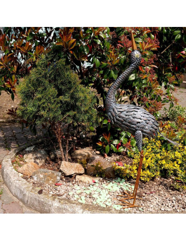 Decoratiune gradina, metalica, cocor, 18x43x94 cm