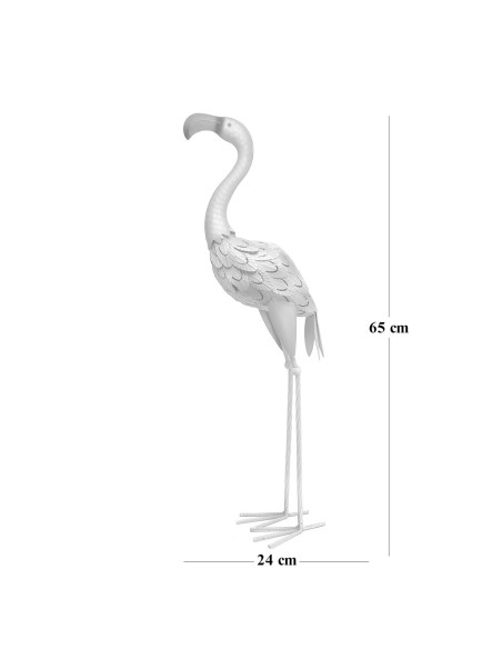 Decoratiune gradina, metalica, flamingo, 14x24x65 cm