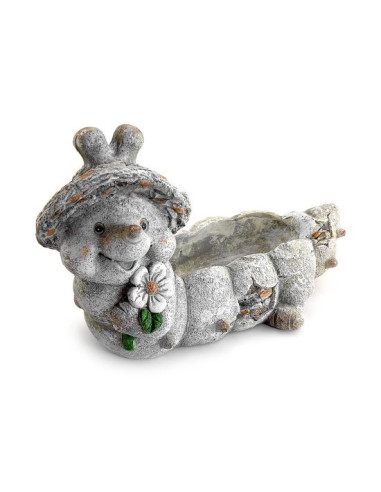 Decoratiune gradina, ceramica, omida cu ghiveci, 47x23x28 cm