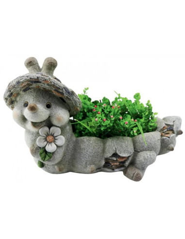 Decoratiune gradina, ceramica, omida cu ghiveci, 47x23x28 cm