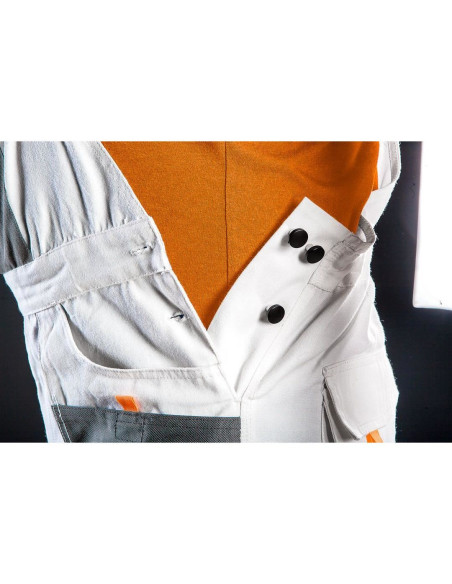 Pantaloni de lucru cu pieptar, salopeta, alb, model HD, marimea LD/54, NEO