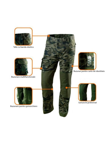 Pantaloni de lucru, camuflaj, model Camo, marimea XXL/56, NEO