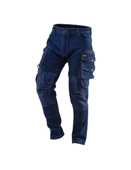 Pantaloni de lucru tip blugi, cu intariri pentru genunchi, model Denim, marimea S/48, NEO