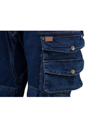 Pantaloni de lucru tip blugi, cu intariri pentru genunchi, model Denim, marimea XS/46, NEO