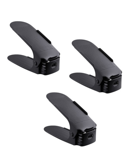 Set 3 buc, Suport antiderapant si ajustabil pentru depozitare o pereche de incaltaminte, PP, 6&21525.5&21511/17 cm, Negru