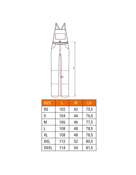 Pantaloni de lucru cu pieptar, salopeta, model Premium, bumbac, marimea M/50, NEO