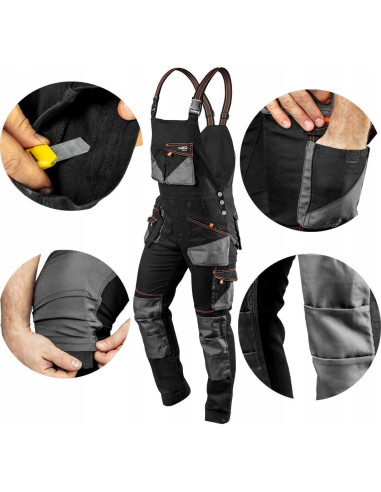 Pantaloni de lucru cu pieptar, salopeta, slim fit, model HD, marimea XS/46, NEO