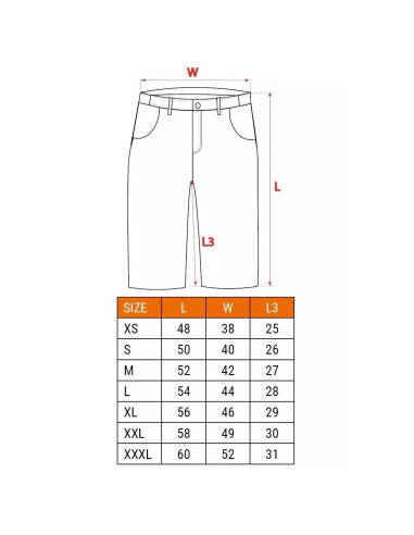 Pantaloni scurti de lucru slim fit, bumbac, marimea M/50, NEO