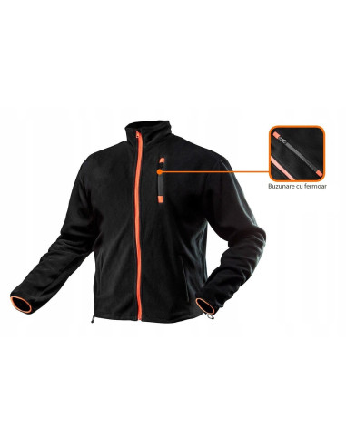 Geaca de lucru, lana polara, model Outdoor, negru, marimea M/50, NEO