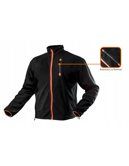Geaca de lucru, lana polara, model Outdoor, negru, marimea M/50, NEO