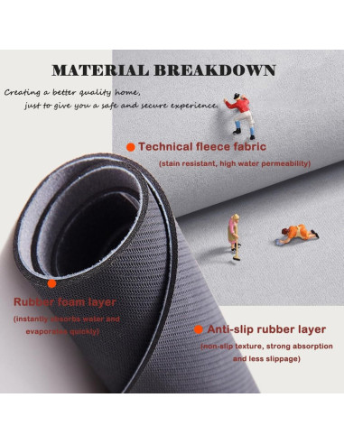 Covoras pentru baie ultra absorbant, anti-alunecare, material Diaton, Model Cercle, 50 x 80 cm