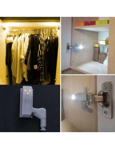 Set 15 buc Balamale pentru mobilier cu iluminare LED, Gri, 7.5 x 4 x 2 cm