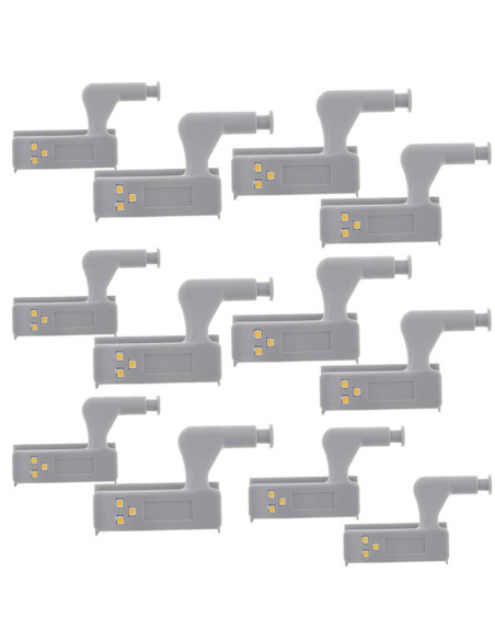 Set 20 buc Balamale pentru mobilier cu iluminare LED, Gri, 7.5 x 4 x 2 cm