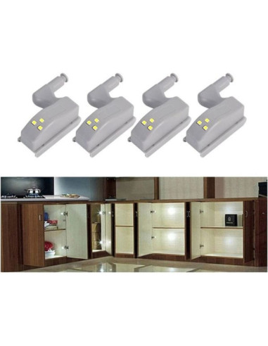 Set 20 buc Balamale pentru mobilier cu iluminare LED, Gri, 7.5 x 4 x 2 cm