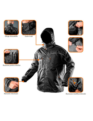 Geaca de lucru cu gluga, izolatie Oxford, model Warm, marimea XXL/58, NEO